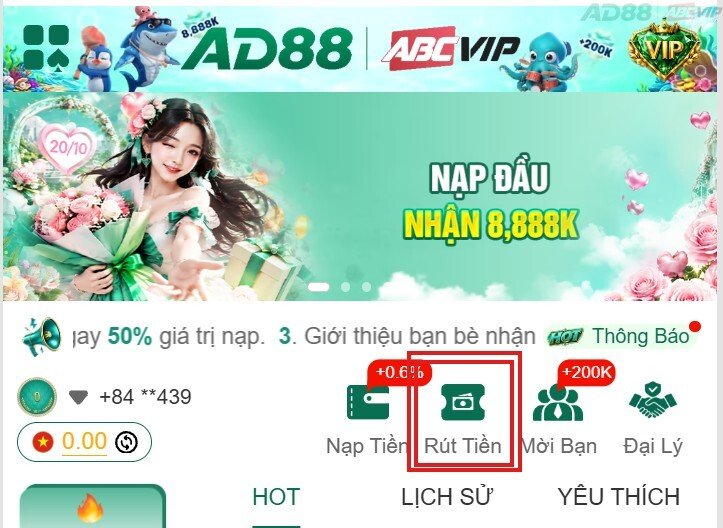 Rút tiền AD88